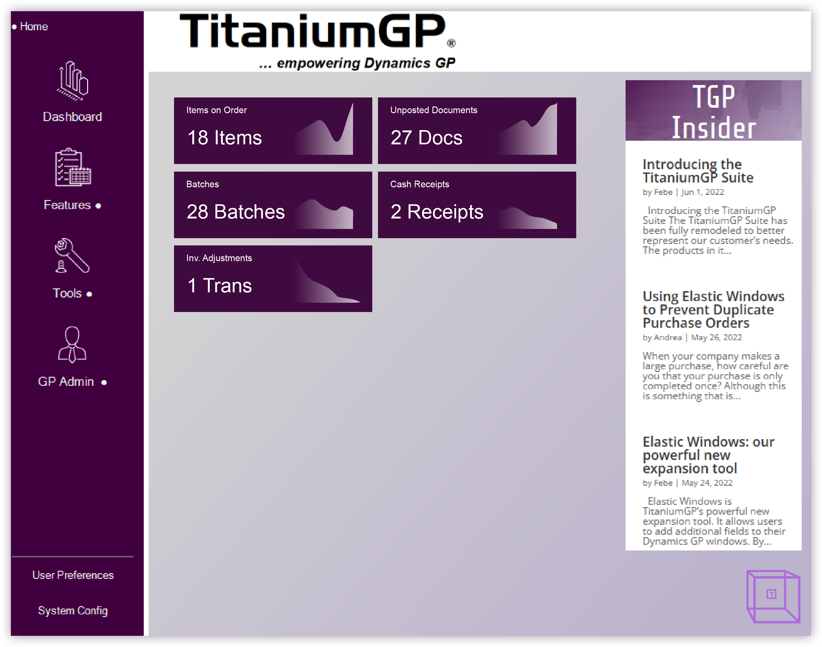 TGP Dashboard for Users