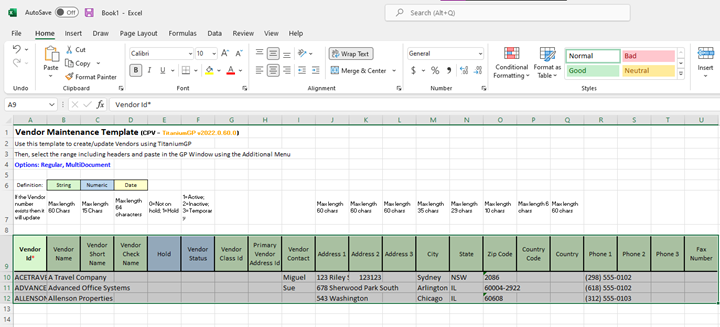 Fully selected table in Excel window