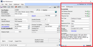 A screenshot of a customized TitaniumGP Elastic Window, which will help this company better manage their inventory.